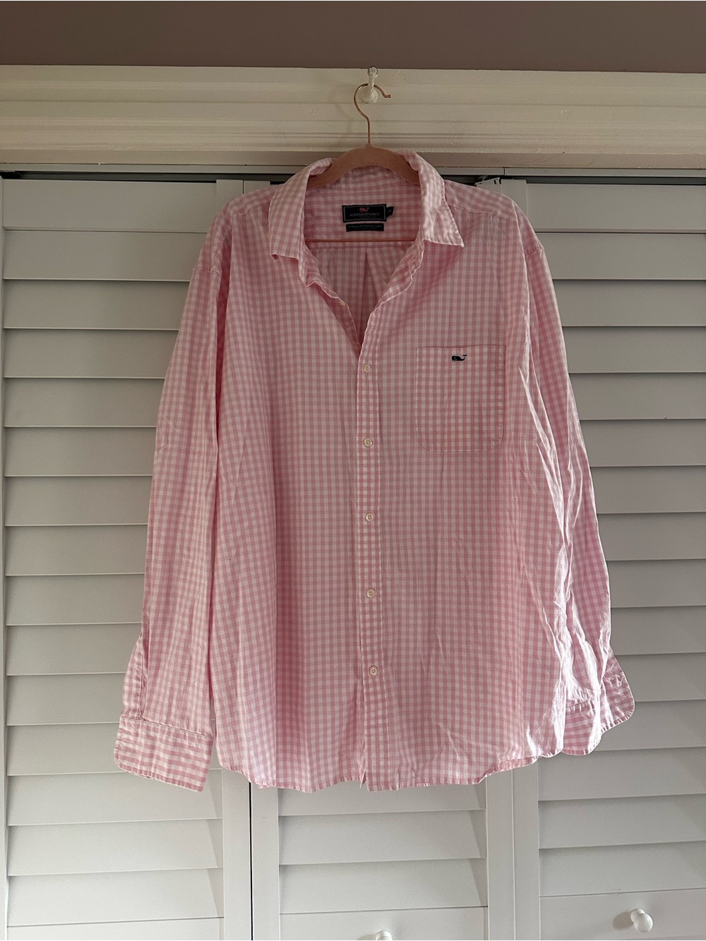 Vineyard Vines Men's Light Pink Gingham Button-Down Shirt